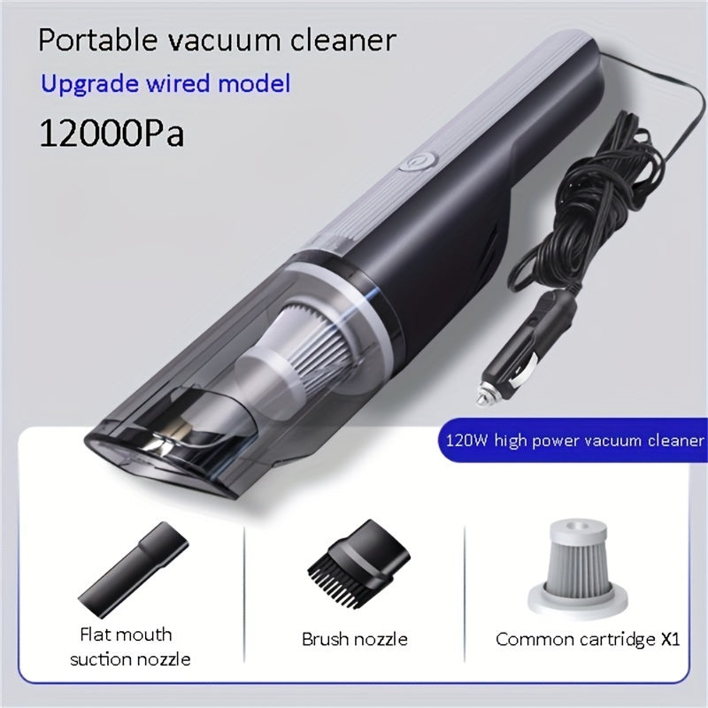 Wired Silver And Red Car Vacuum Cleaner Car With Strong Suction Handheld Vacuum Cleaner Small Mini Rechargeable Home Vacuum Cleaner