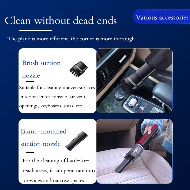 Wired Silver And Red Car Vacuum Cleaner Car With Strong Suction Handheld Vacuum Cleaner Small Mini Rechargeable Home Vacuum Cleaner