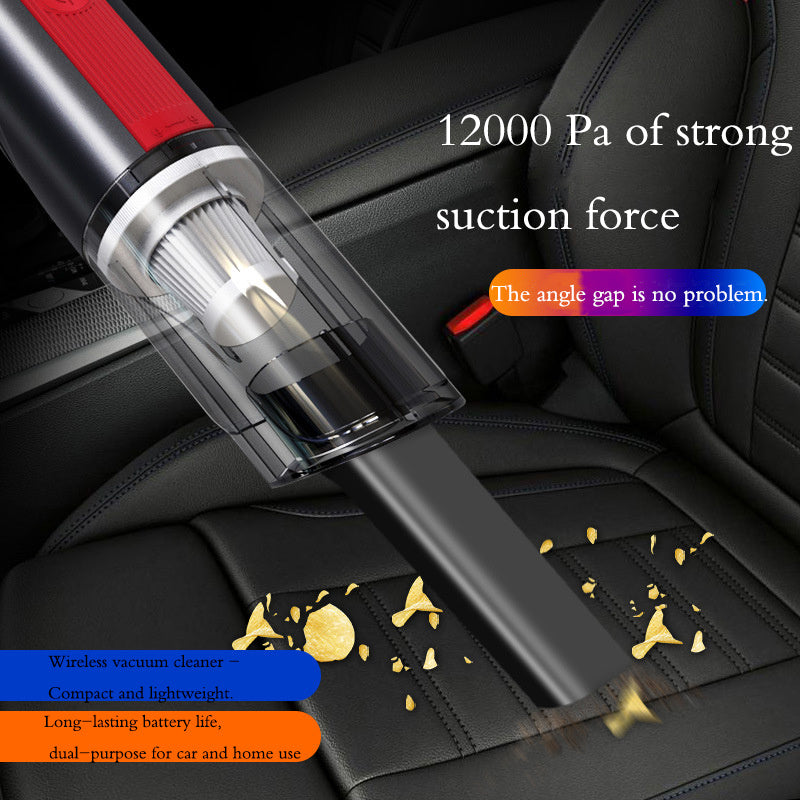 Wired Silver And Red Car Vacuum Cleaner Car With Strong Suction Handheld Vacuum Cleaner Small Mini Rechargeable Home Vacuum Cleaner